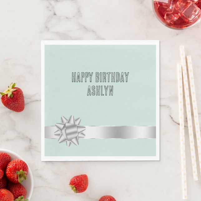 Serviette En Papier Anniversaire du ruban d'argent Mint (En situation)