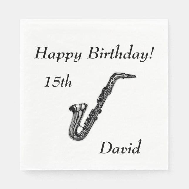 Serviette En Papier Anniversaire du saxophone (Devant)