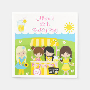 Serviette En Papier Anniversaire du soleil et de la limonade