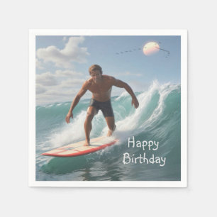 Serviette En Papier Anniversaire du surf
