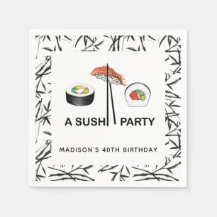 Serviette En Papier Anniversaire du Sushi personnalisé
