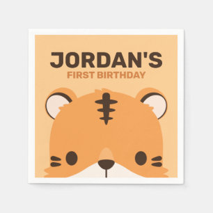 Serviette En Papier Anniversaire du Tigre mignon