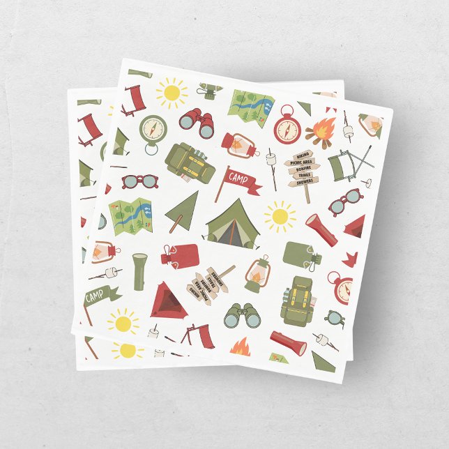 Serviette En Papier Anniversaire d'un garçon Happy Camper  (Créateur téléchargé)