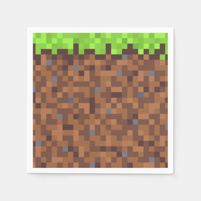 Serviette En Papier Anniversaire d'un joueur de gazon pixel (Devant)