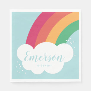 Serviette En Papier Anniversaire enfant nuage arc-en-ciel