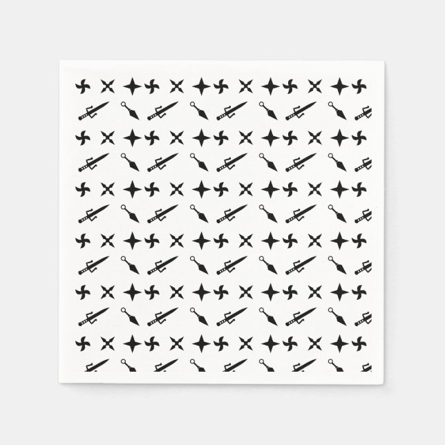 Serviette En Papier Anniversaire Enfants Ninja Warrior Mignon (Devant)
