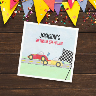 Serviette En Papier Anniversaire Enfants Voiture de Course Personnalis