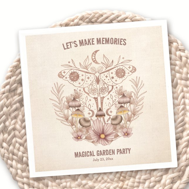 Serviette En Papier Anniversaire Famille Réunion Magique Céleste Fête (Birthday Family Reunion Magical Celestial Party Napkins)