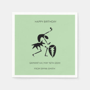 Serviette En Papier Anniversaire, Fantastique Silhouette Célébration D