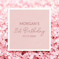 Anniversaire fête Blush rose Nom