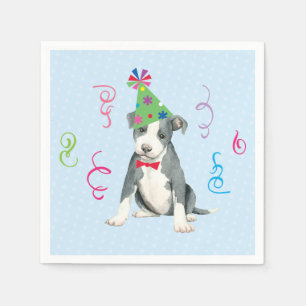 Serviette En Papier Anniversaire Fête Pit Bull Terrier