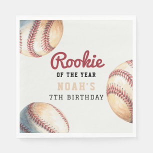 Serviette En Papier Anniversaire Garçon Recrue Baseball Vintage