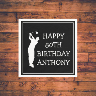 Serviette En Papier Anniversaire Golfer Funny 80e heureux papa Par