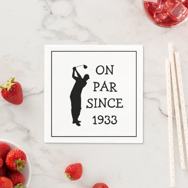 Serviette En Papier Anniversaire Golfer Funny 90e heureux papa Par (En situation)