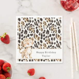 Serviette En Papier Anniversaire Guépard Safari
