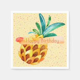 Serviette En Papier Anniversaire heureux de l'ananas