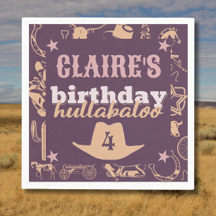 Serviette En Papier "Anniversaire Hullabaloo" Western Cowgirl Party