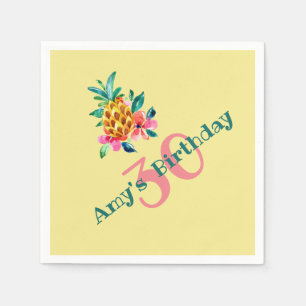 Serviette En Papier Anniversaire Luau Ananas