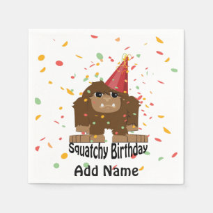 Serviette En Papier Anniversaire mignon Bigfoot de Squatchy