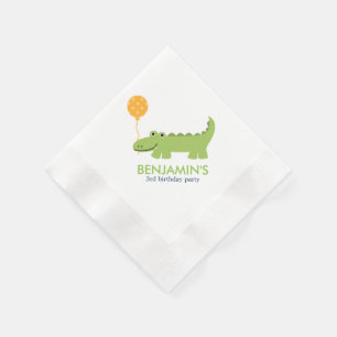 Serviette En Papier Anniversaire mignon d'alligator