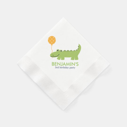 Serviette En Papier Anniversaire Mignon D Alligator Zazzle Fr Serviette En Papier Anniversaire Mignon D Alligator Zazzle Fr