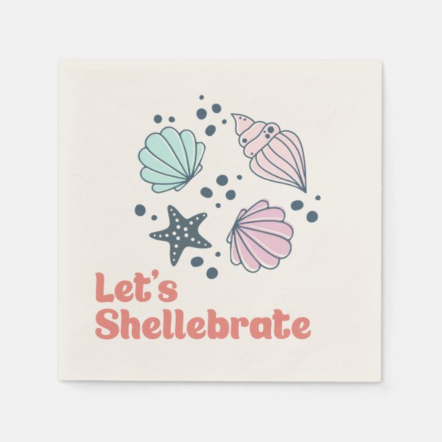 Serviette En Papier Anniversaire minimal du coquillage (Devant)