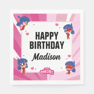Serviette En Papier Anniversaire Miraculum Ladybug Chibi