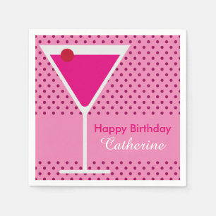 Serviette En Papier Anniversaire moderne de coutume de point de polka
