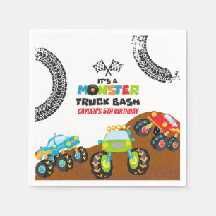 Serviette En Papier Anniversaire Monster Trucks