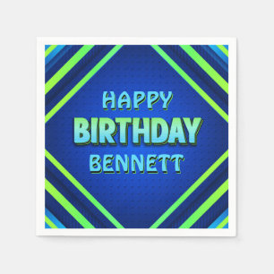 Serviette En Papier Anniversaire Neon