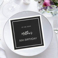 Anniversaire noir blanc minimaliste homme gars