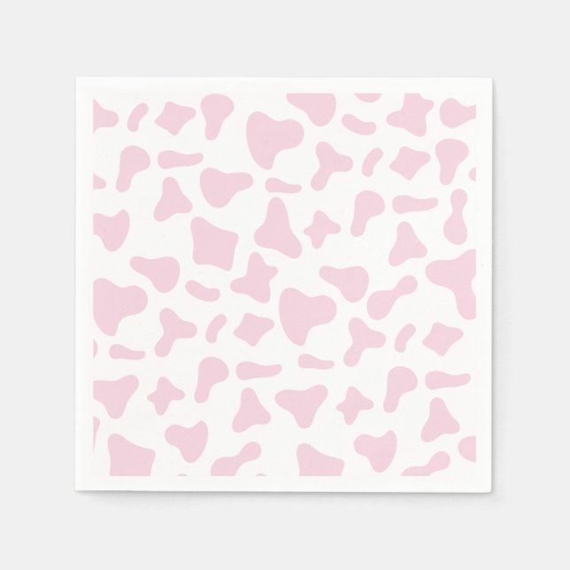 Serviette En Papier Anniversaire occidental impression vache rose Rode (Devant)