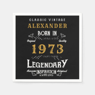 Serviette En Papier Anniversaire personnalisé 1973 Ajouter Votre Nom L