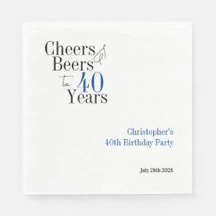 Serviette En Papier Anniversaire personnalisé 30 ans Tchin Bières Fête