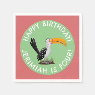 Serviette En Papier Anniversaire personnalisé de la facture de corne j