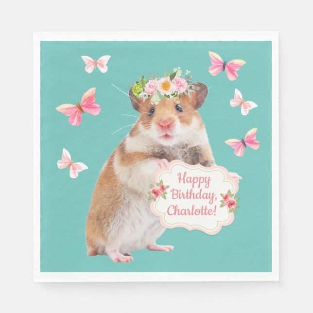 Serviette En Papier Anniversaire personnalisé de la petite souris/du h (Devant)