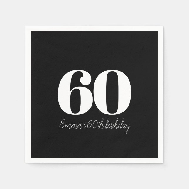 Serviette En Papier anniversaire personnalisé et sophistiqué (Devant)