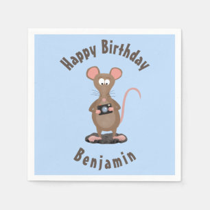 Serviette En Papier Anniversaire personnalisé pour rat et appareil pho
