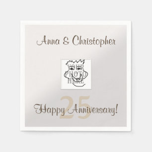 Serviette En Papier Anniversaire photo personnelle et argent de texte