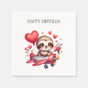 Serviette En Papier Anniversaire Pilote Paresseux