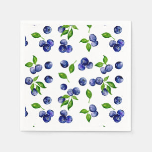 Serviette En Papier Anniversaire Premier avec Bleuet Aquarelle