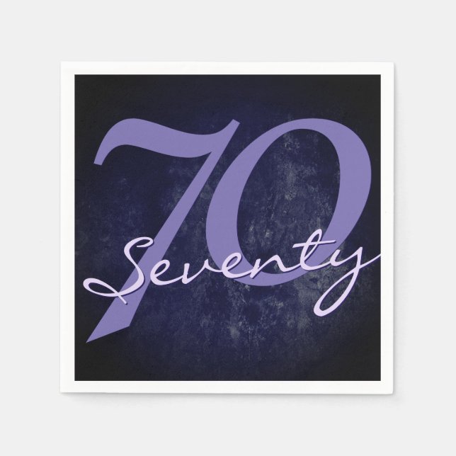 Serviette En Papier Anniversaire | Purple Grunge EDITABLE (Devant)