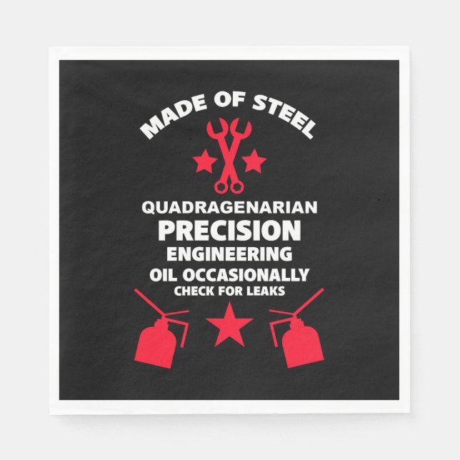 Serviette En Papier Anniversaire quadragénaire (Devant)