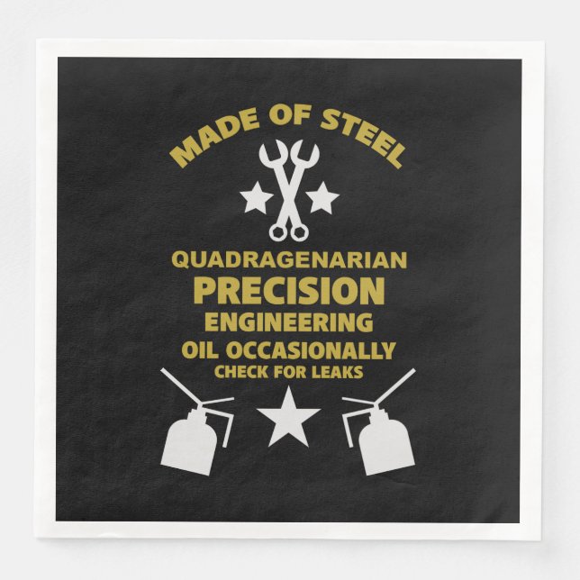 Serviette En Papier Anniversaire quadragénaire (Devant)