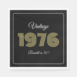 Serviette En Papier Anniversaire Rétro 1976 50 ans