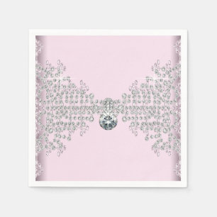Serviette En Papier Anniversaire rose diamant
