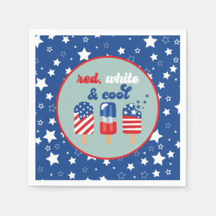 Serviette En Papier Anniversaire Rouge Blanc Bleu du 4 juillet