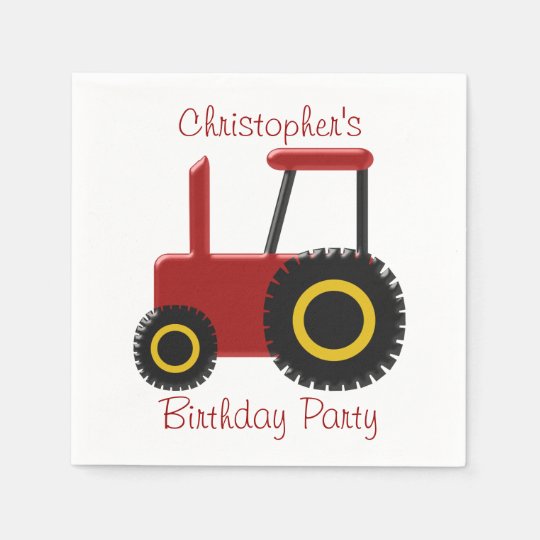 Serviette En Papier Anniversaire Rouge De Tracteur Zazzle Fr Serviette En Papier Anniversaire Rouge De Tracteur Zazzle Fr