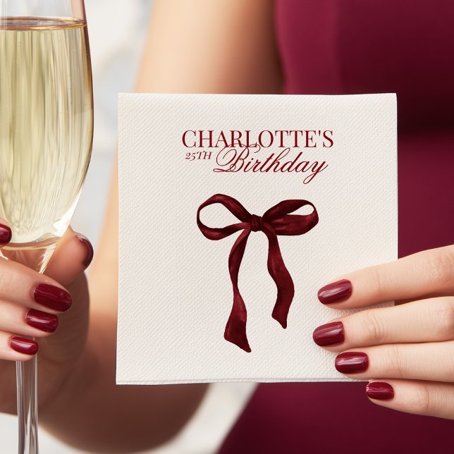 Serviette En Papier Anniversaire Ruban de Bourgogne (Créateur téléchargé)
