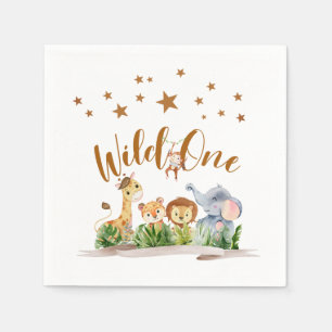 Serviette En Papier Anniversaire Safari Wild One